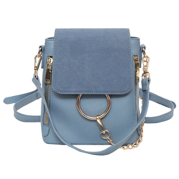 Chains Backpacks Women Pu Leather Mini Backpack