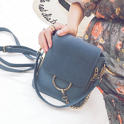Chains Backpacks Women Pu Leather Mini Backpack