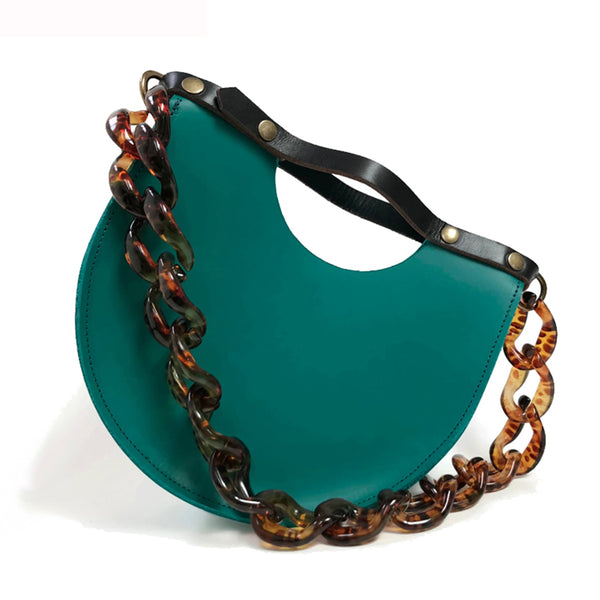 Ins Acrylic Chains Semicircle Saddle Bags for Women
