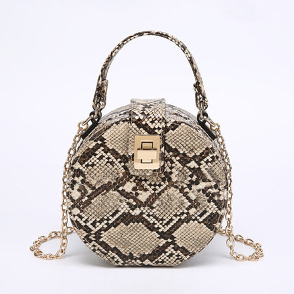Retro Serpentine Small Round Bag Women Handbag