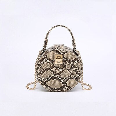 Retro Serpentine Small Round Bag Women Handbag