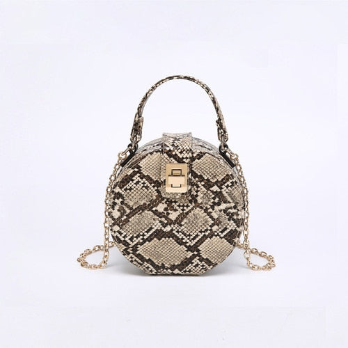 Retro Serpentine Small Round Bag Women Handbag