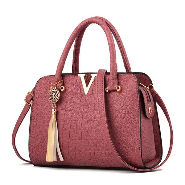 Woman Crocodile leather V letters Designer Handbags