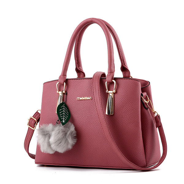 Hair Ball Messenger Bag Tote Bag New Stylish PU Leather Crossbody Bag