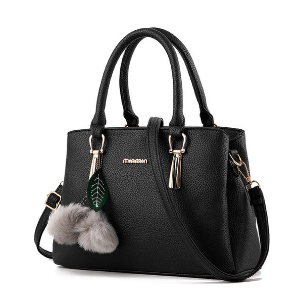 Hair Ball Messenger Bag Tote Bag New Stylish PU Leather Crossbody Bag