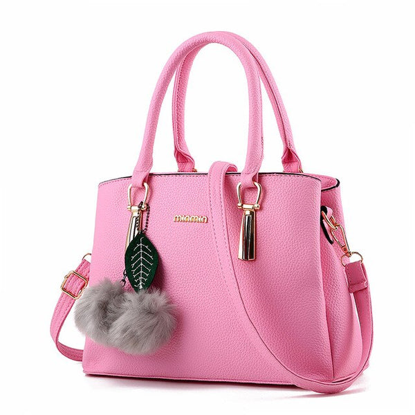 Hair Ball Messenger Bag Tote Bag New Stylish PU Leather Crossbody Bag