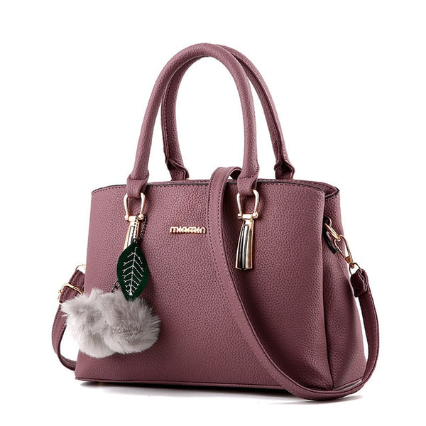 Hair Ball Messenger Bag Tote Bag New Stylish PU Leather Crossbody Bag