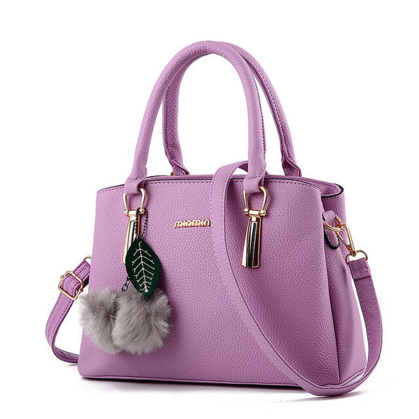 Hair Ball Messenger Bag Tote Bag New Stylish PU Leather Crossbody Bag