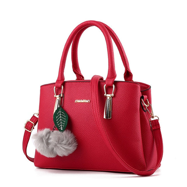 Hair Ball Messenger Bag Tote Bag New Stylish PU Leather Crossbody Bag