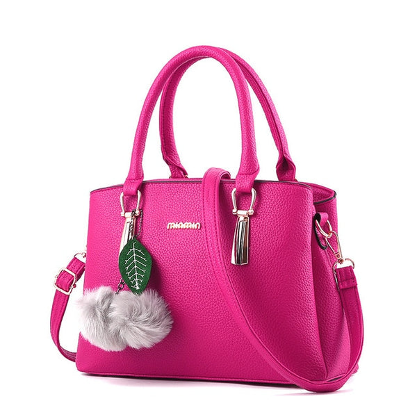 Hair Ball Messenger Bag Tote Bag New Stylish PU Leather Crossbody Bag