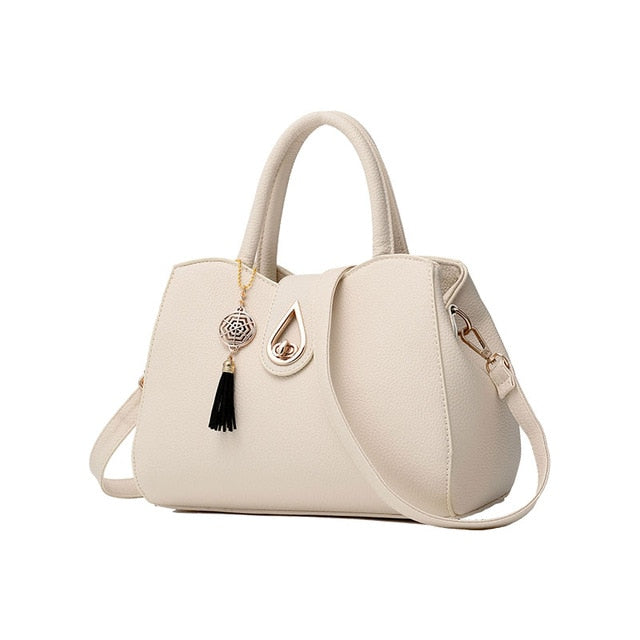 New Fashion Handbag Tassel High Quality PU Leather Totes Bag