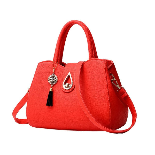New Fashion Handbag Tassel High Quality PU Leather Totes Bag